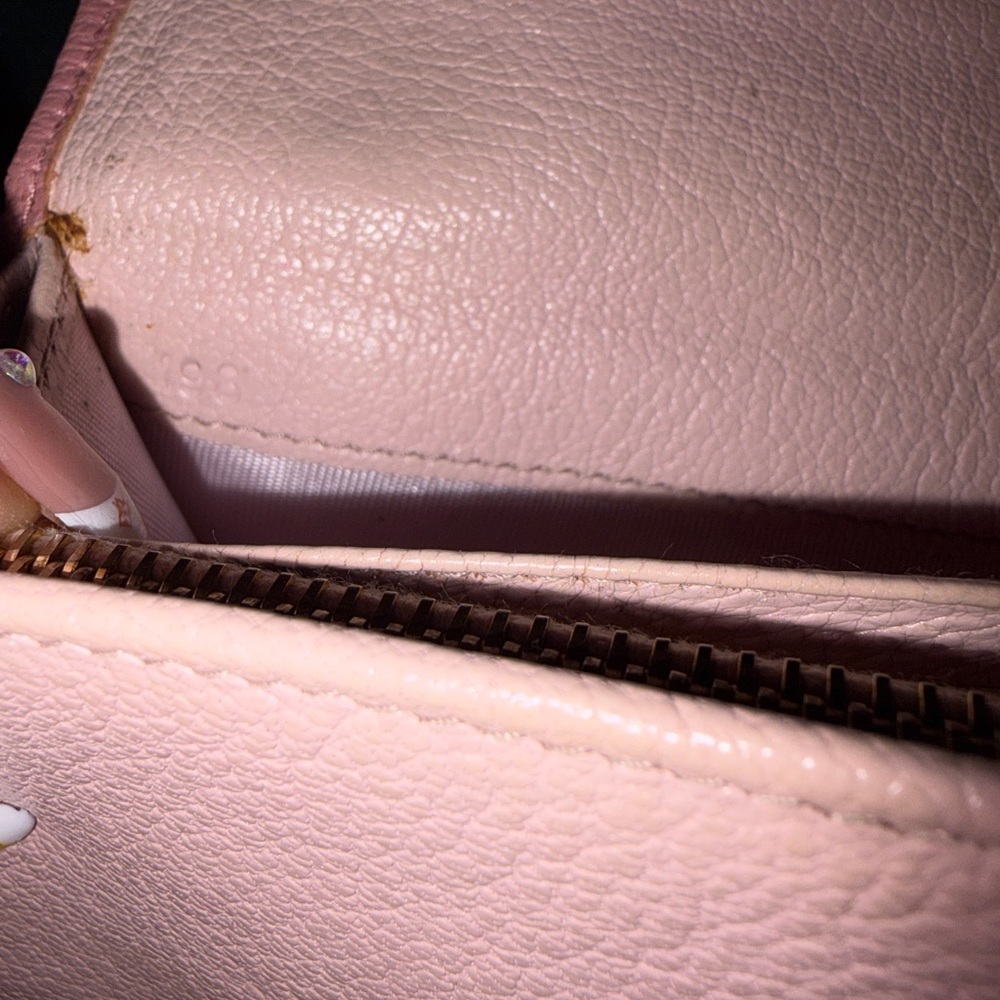 Miu Miu Pre-loved Pink Leather Clutch with Gold Chain with Matching Key Holder - Picture 2 of 16